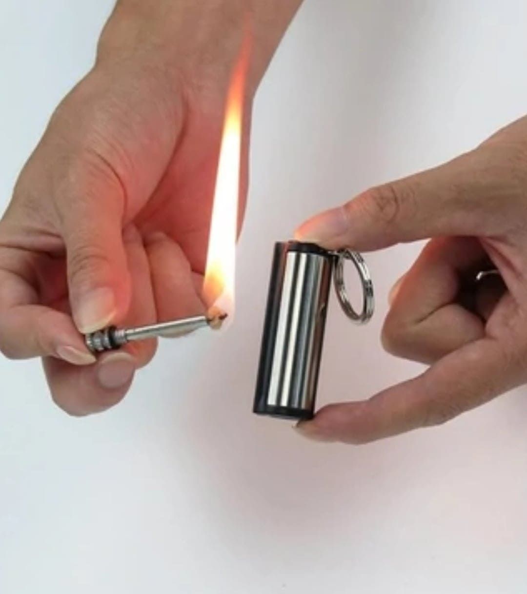 Permanent Striker Lighter Match Waterproof Portable Lighter Bottle Keychain With Containing Cotton Core HOT