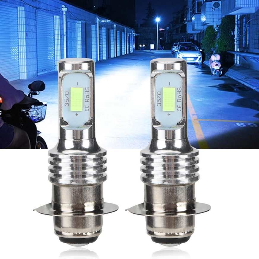 2Pcs 12-24V H6 /PISD 80W 8000K Universal LED Fog Light Bulb Lamp Ice Blue