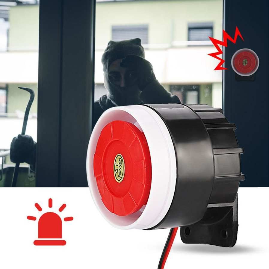 DC 12V Indoor Ear Piercing Siren Mini Alarm Horn Home Security System