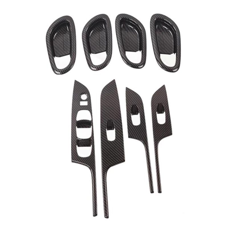 for Nissan Navara NP300 2015-2020 Inner Door Handle Bowl & Window Lift Switch Button Panel Cover Trim Accessories, 8PCS