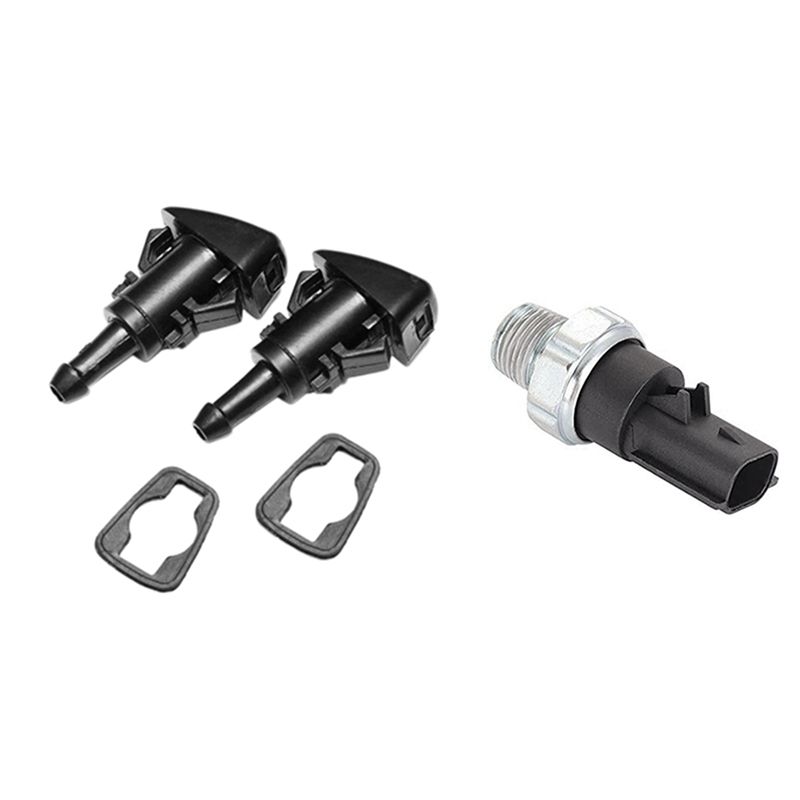 BRADOO- Front Windshield Washer Nozzles Wiper Spray Kit for Chrysler & PS287 Engine Oil Pressure Sensor Oil Pressure Switch