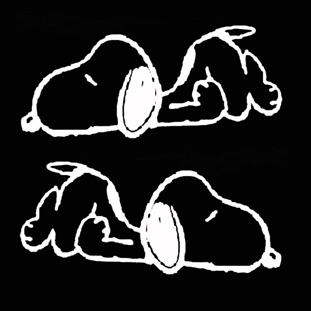 1 Pair Cute Snoopy Car Rearview Mirror Reflective Stickers Decals Decoration