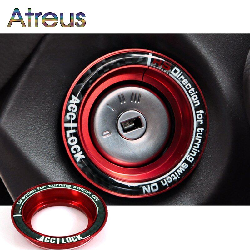 1X Luminous/Carbon Fiber Car Ignition Switch Decoration Stickers For Ford Focus 2 3 MK2 MK3 MK4 kuga 2005-2017 Accessories