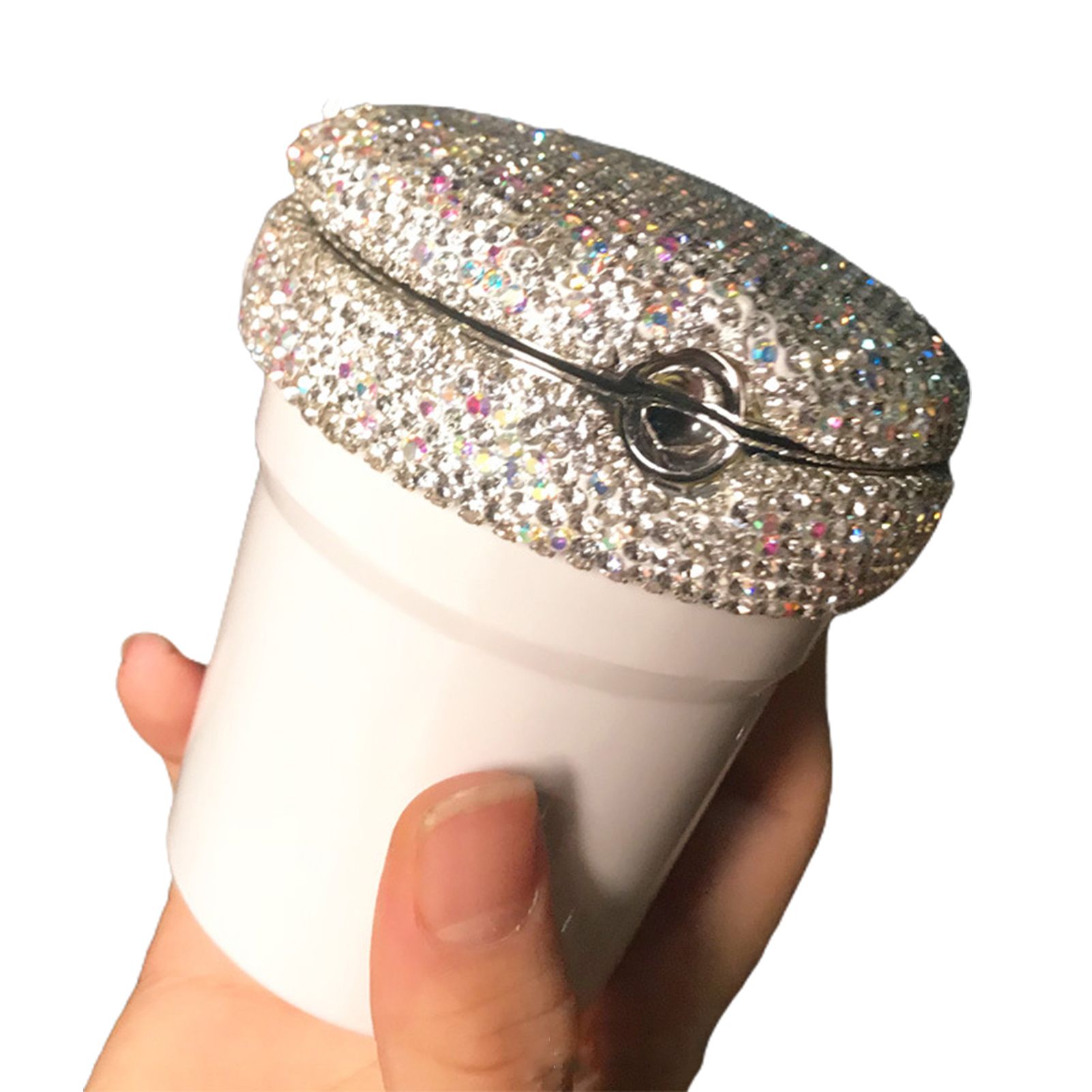 Multifunctional Luminous Rhinestones Car Ashtray Cup Holder with LED Light