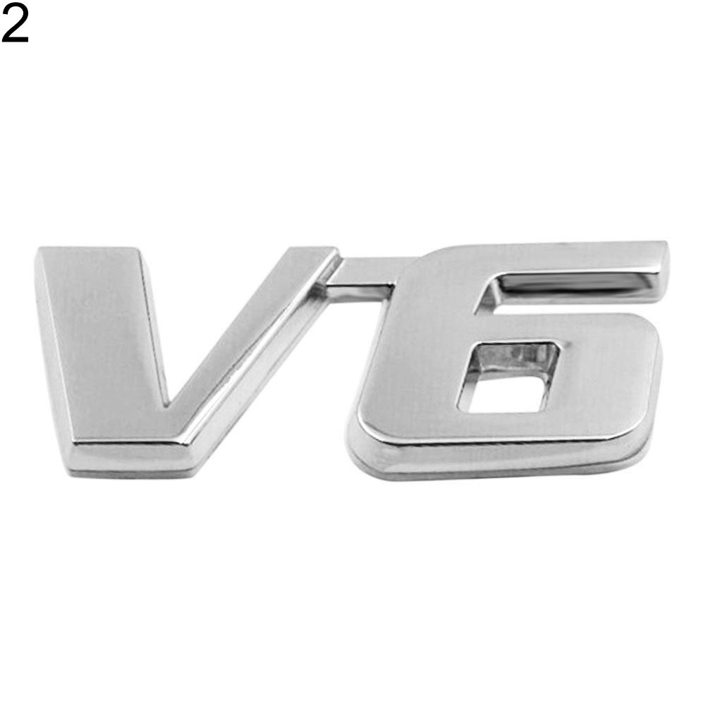 4WD V6 V8 Stylish Sport Car Auto Badge Emblem Rear Trunk Metal Sticker Decor