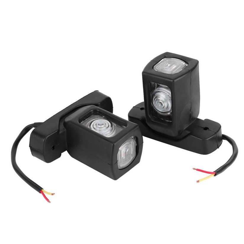 Side Marker Lights Waterproof Red Amber White 3 Light Color 4LED Universal for 10‑30V Vehicle