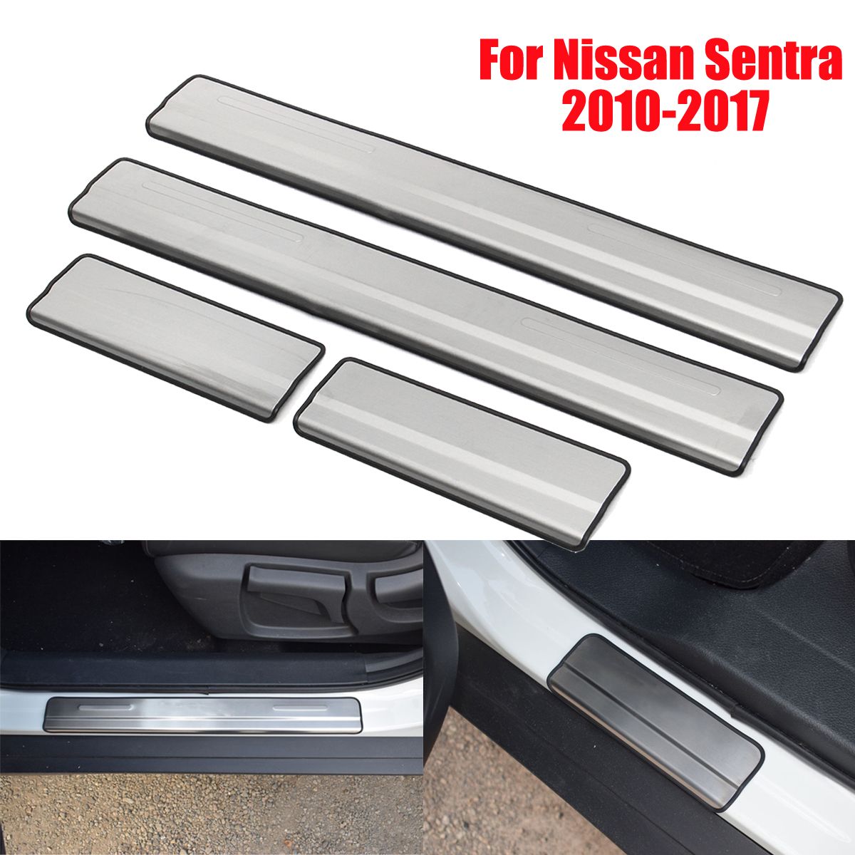 Stainless steel  Car Auto Door Sill Scuff Plate For Nissan Sentra 2010-2017