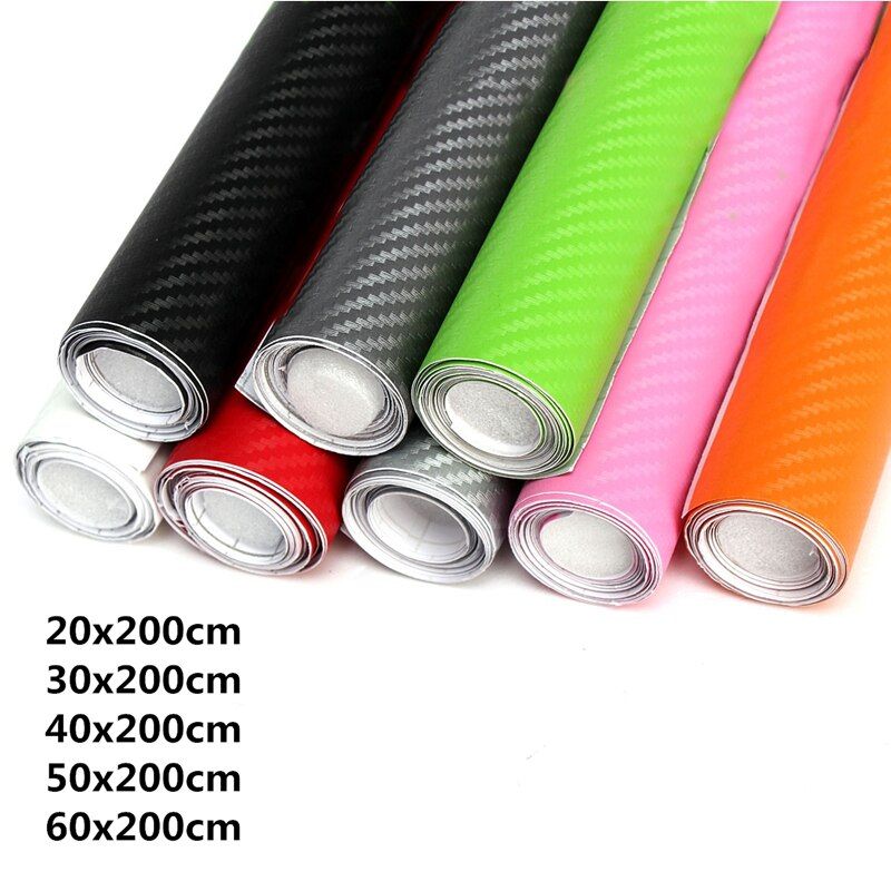 DIY 3D Carbon Fiber Vinyl Wrap Roll Film Sticker Car home Decal Sheet Durable Waterproof Black White Red Pink Orange