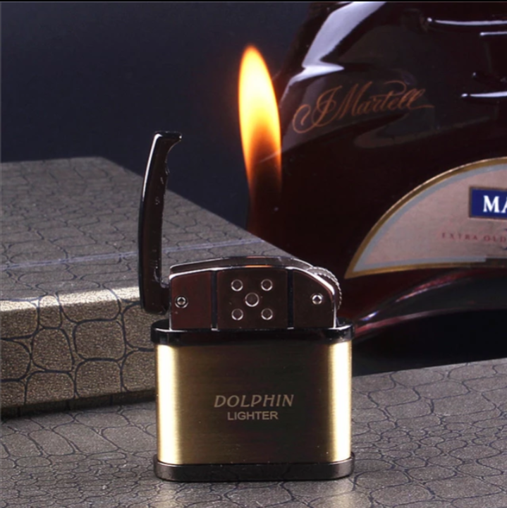 Retro Shape Lighter Grinding Wheel Inflated Gadget For Men, Turbo Tube, Gas, Cigar, Gadget