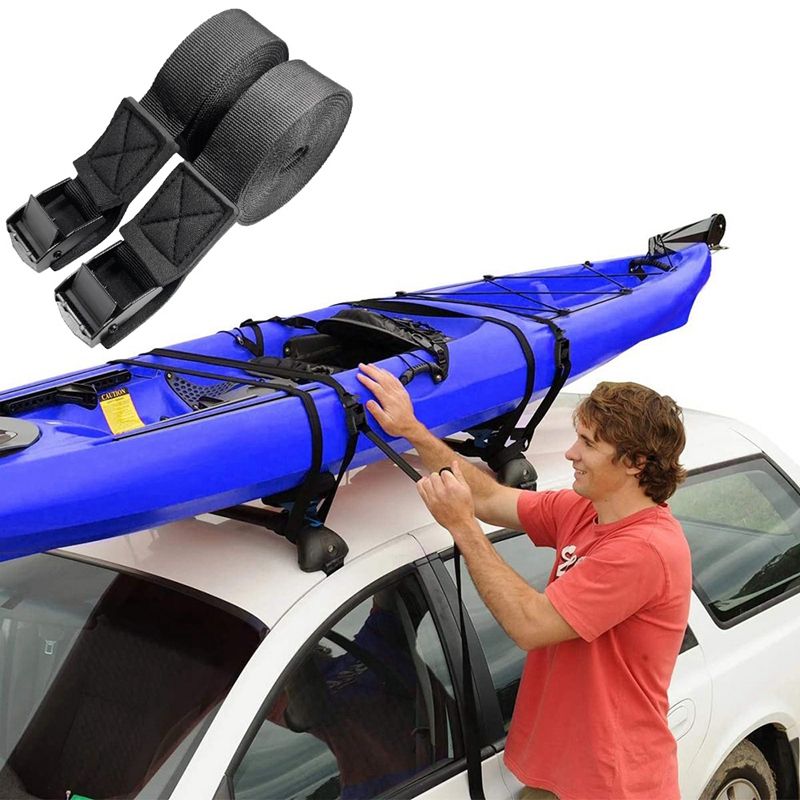 2PCS 3Mx2.5cm Lashing Tie Surfboard Kayak Roof Rack Cam Buckle Lashing Tie Down Strap Car Bus Top Bicycle Bike Rack Belt