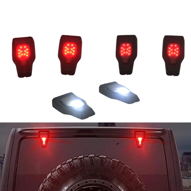 For Jeep Wrangler JL 2018-2021 Tailgate Rear Window Glass Hinge Cover Trim LED Brake Tail Light Car Accessories
