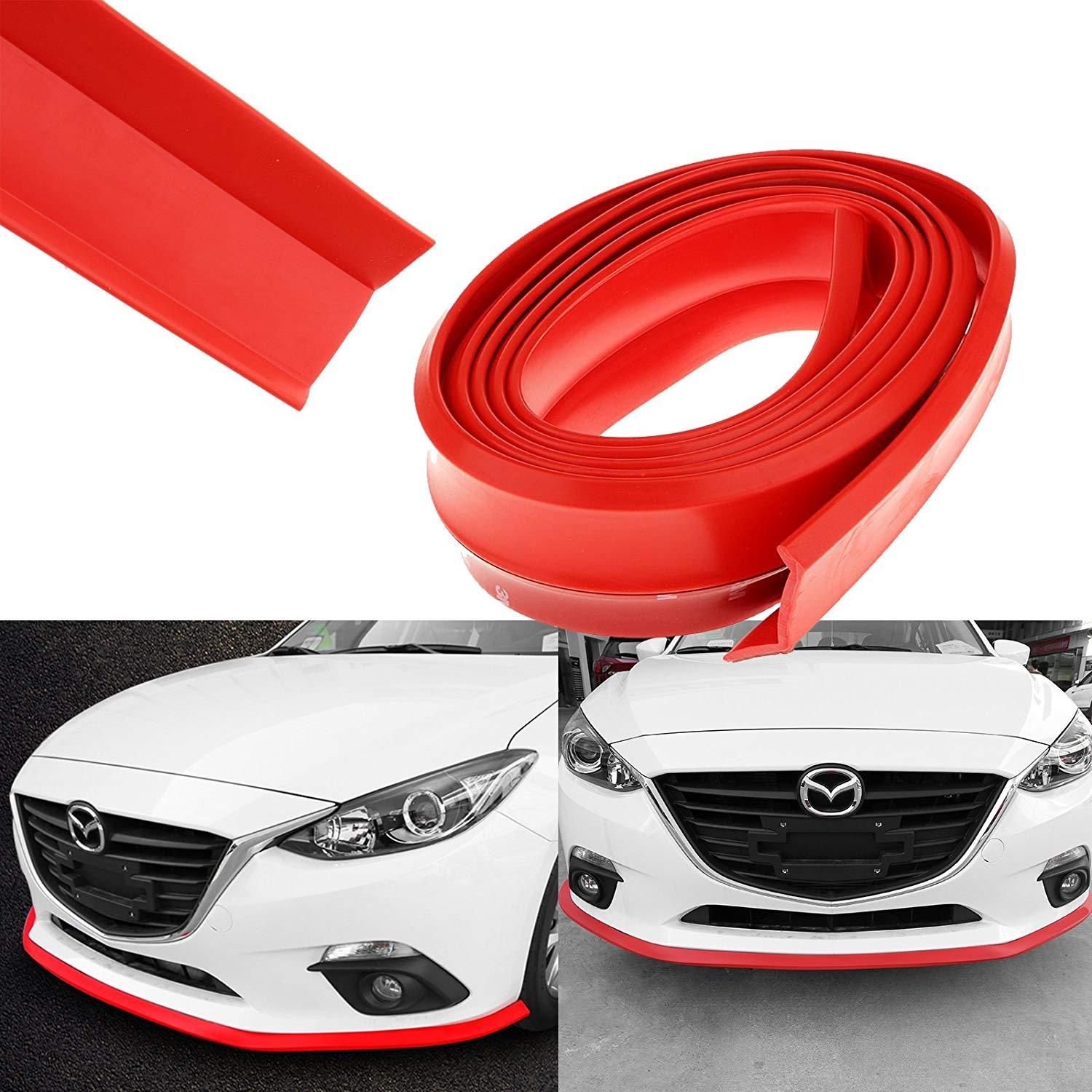 Car Protector Front Bumper Lip Car Sticker Body Kit Spoiler  - Red