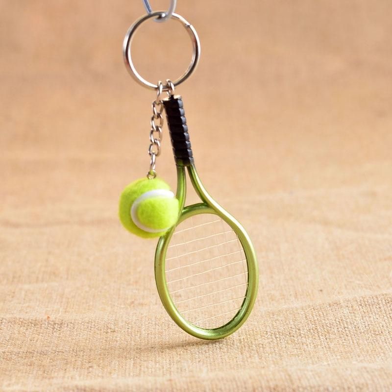 Key Chain Key Ring pendants Holder necklace Gift Metal Tennis Racket Ball keychain sports Car
