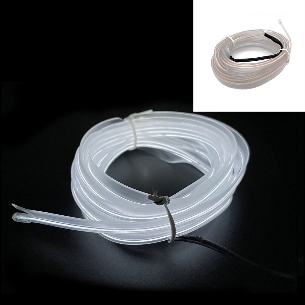 Car EL Wire LED Light Interior Ambient LED Strip Neon Lighting Garland Wire Rope Tube  Decoration Flexible Tube Colors Auto Led-3M  Drive