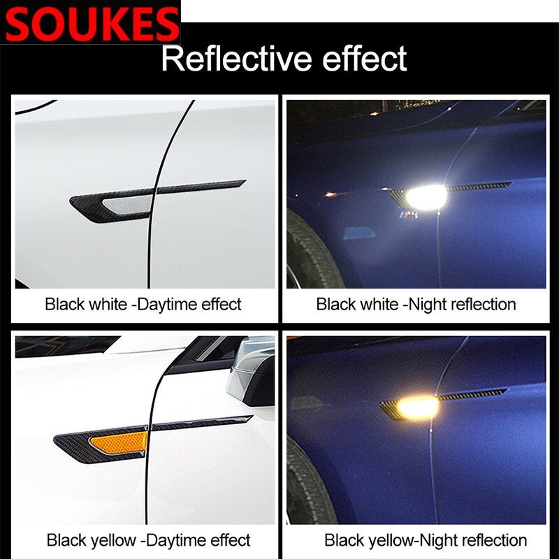 2pcs Reflective Car door safety Warning Stickers For Audi A3 A6 C5 C6 VW Polo Toyota Corolla Renault Dacia Duster Lada Vesta