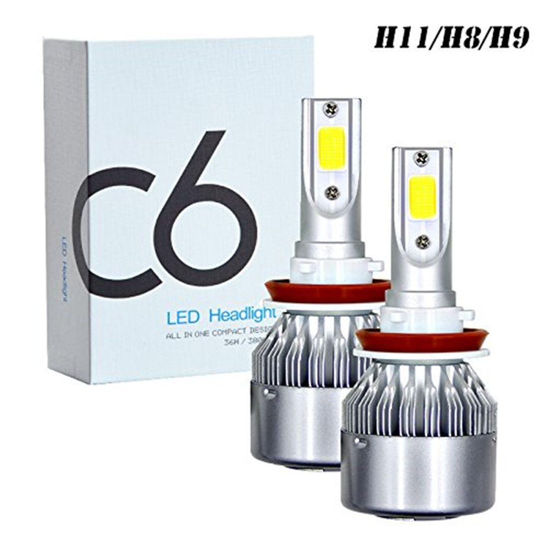 2pcs 12V 7200LM H4 H7 Led CocH7 Led Headlight Bulb H1 H13 H8 H9 H11 9005 HB3 9006 HB4 6000K 72W 12V 7200LM Auto Headlamps