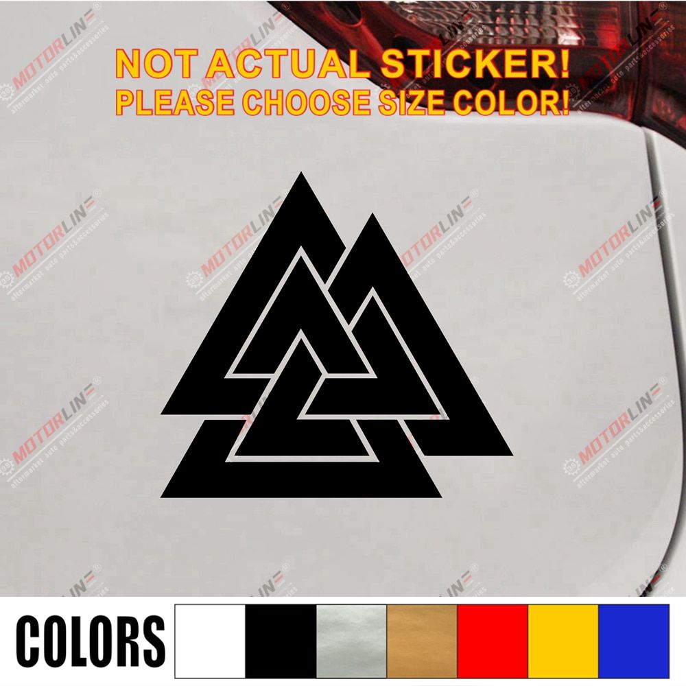 Valknut Symbol Old Norse Viking Decal Sticker Car Vinyl pick size color die cut no background