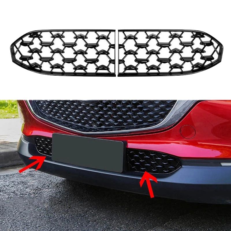12X Car Front Lower Grille Bumper Grille Cover Decoration for Mazda CX30 CX-30 2020-2021