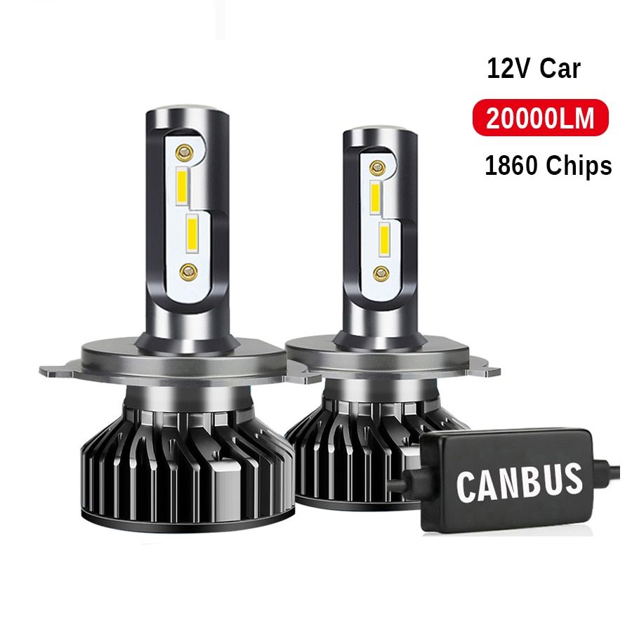 2Pcs H1 H3 H4 H7 LED Canbus 100W 20000LM H8 H11 HB3 9005 HB4 9006 Led Headlights Car Light Bulbs Automobiles Auto Lamp 6000K-6000K Cold White-9012(HIR2)