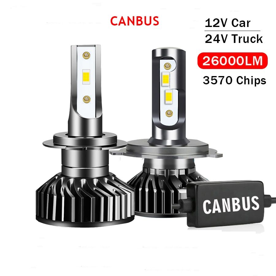 2Pcs H1 H3 H4 H7 LED Canbus 100W 20000LM H8 H11 HB3 9005 HB4 9006 Led Headlights Car Light Bulbs Automobiles Auto Lamp 6000K-4300K White Yellow-H13