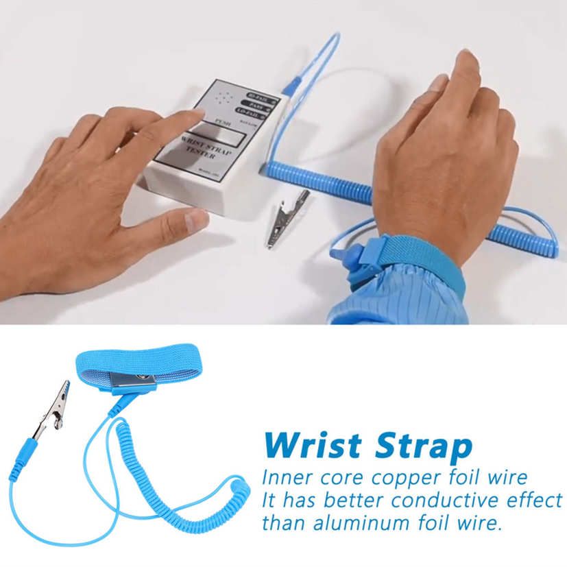 Wrist Strap 10Pcs PU Anti Static Elastic Adjustable Electrostatic Bracelet Wristband ESD Supplies