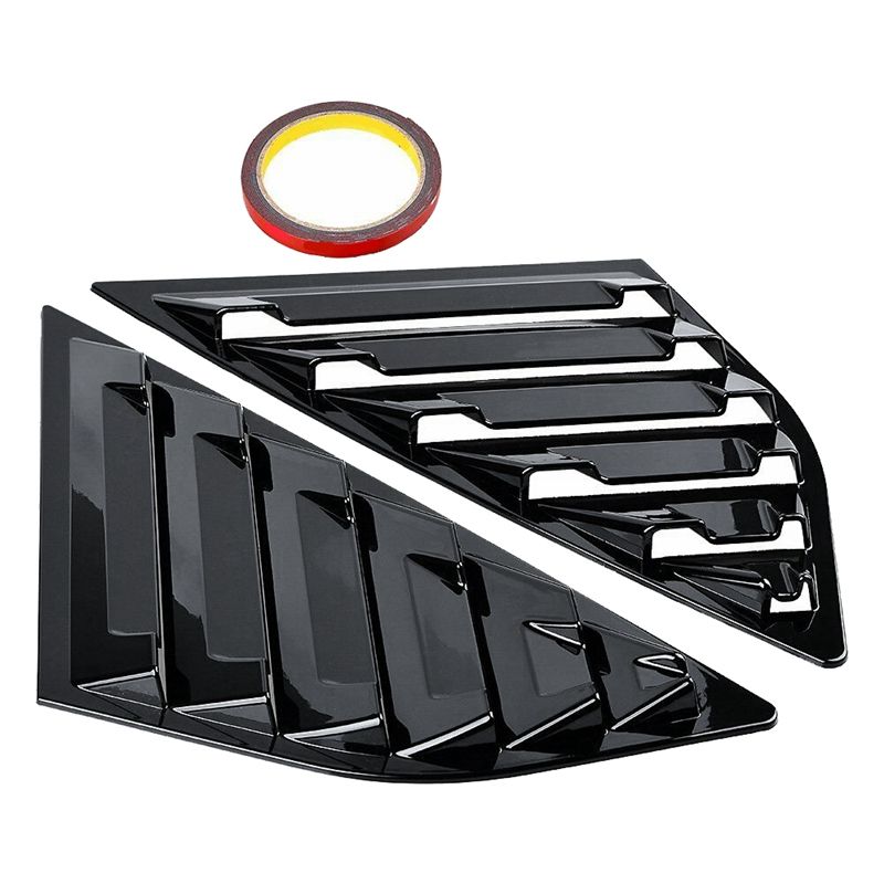 Car Quarter Side Window Cover Louver Scoop Vent for Ford Focus ST MK3 Hatchback 2012-2018 Bright Black