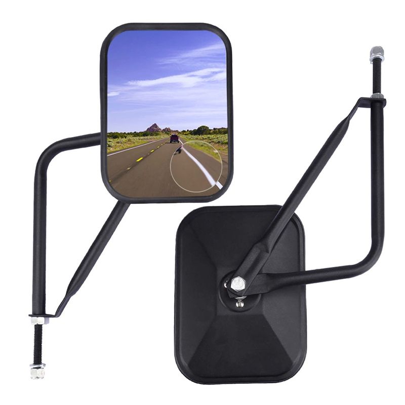 Doors Off Mirrors Anti-Shake Wider View Mirror Easier Install Door Hinge Mirror for Jeep Wrangler CJ YJ TJ JK JL
