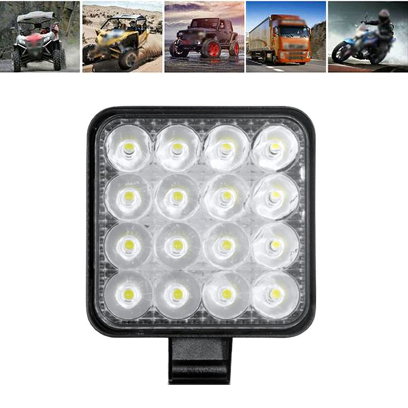 2X 48W LED Headlights Work Light Flood Beam Bar Auxiliary Lights Fog Lamps for Car Truck SUV Boat ATV