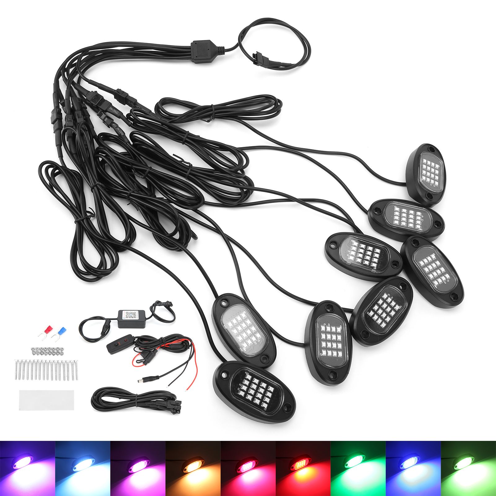 Himeng La Car LED Ambient Light Underpan Bluetooth Remote Control 1V8 for Off‑Road Trucks ATV UTV Motorcycles