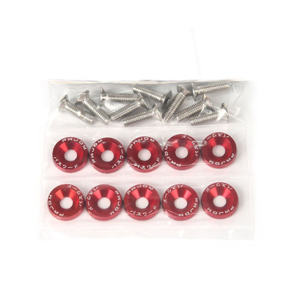 10Pcs Aluminum Washer Stainless Steel Screws Car Modification License Plate Bolt