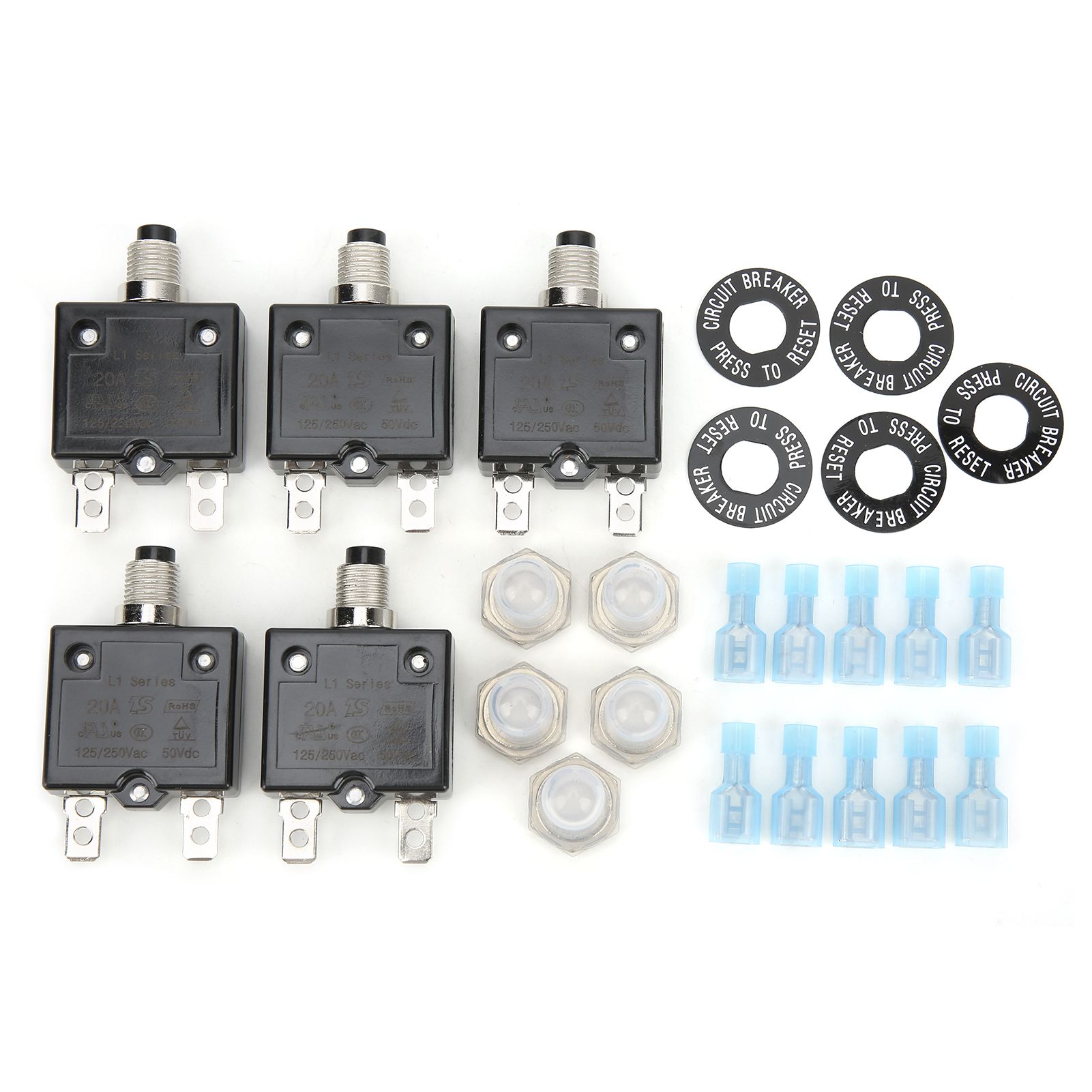 20A Overload Thermal Circuit Breaker With Quick Connect Terminals Waterproof Ca
