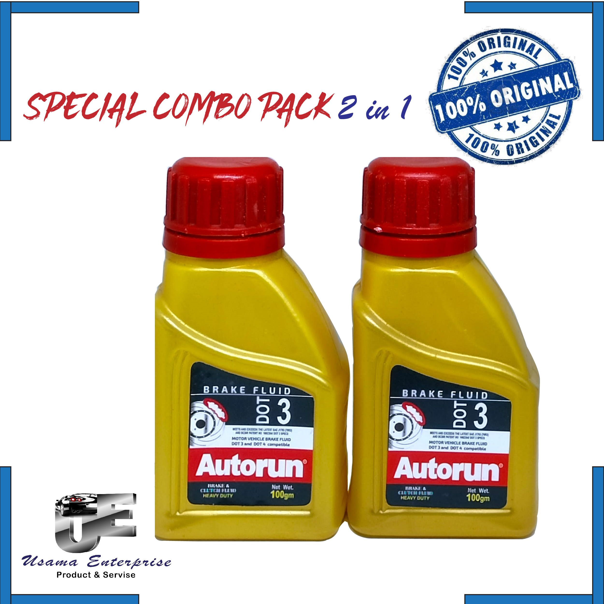 AutorunBRAKE FLUID DOT3 100ML COMBO PACK 2x70=140(MOTOR VEHICLE BRAKE FLUID DOT 3 and DOT 4 compatible)