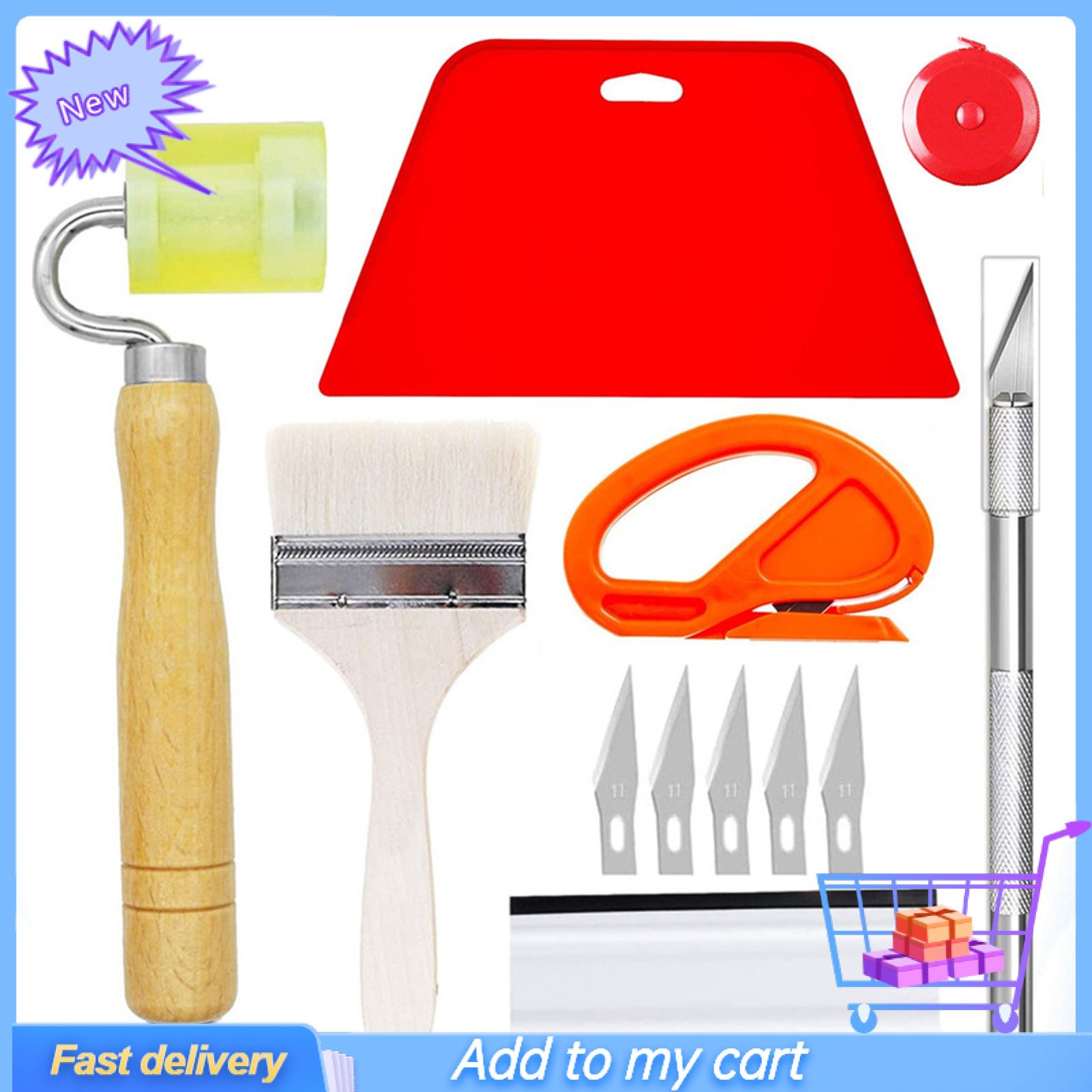 12Pcs/Set Safe Anti-slip Car Wrapping Tools Car Tools Window Tint Tool Kit for Car