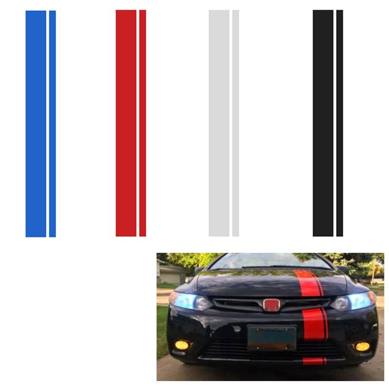 Car Racing Stripe Decals Stickers Hood Stripe Auto Graphic Decal Vinyl Car Truck Vehicle Body Racing Stripe Universal