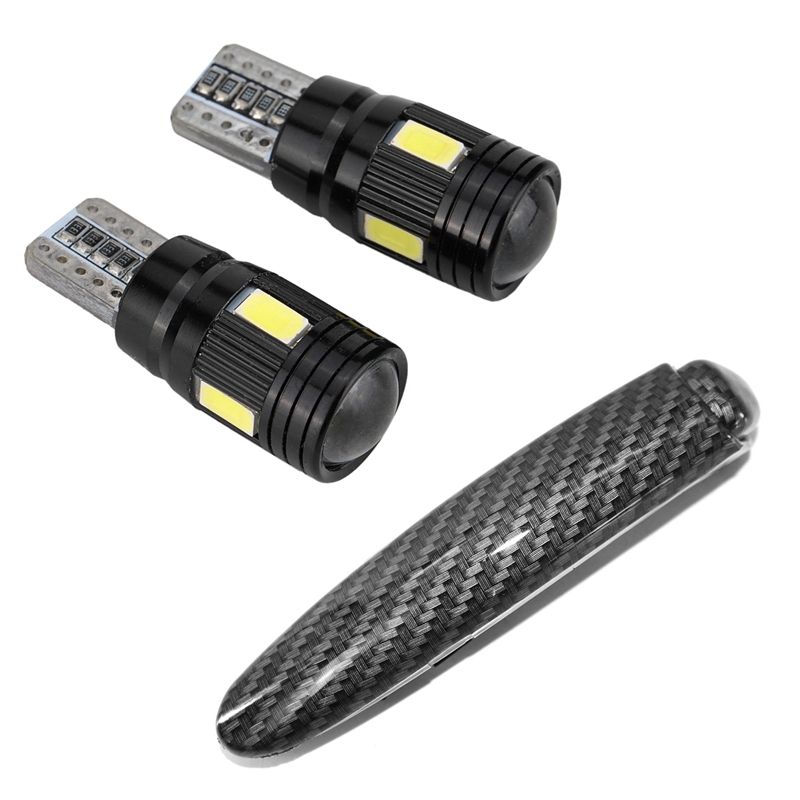 NANLIY- 2Pcs Car Canbus T10 Led Light 5730 6Smd Error Free 12V Bulbs & 1 Pcs Car Parking Emergency Hand Brake Handle Cover