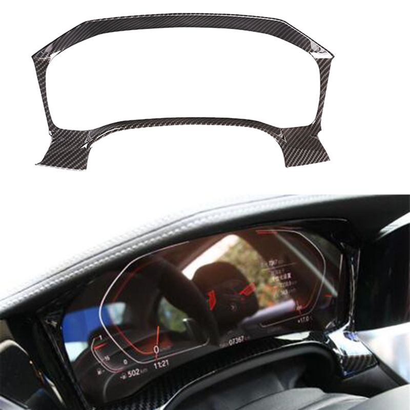 For-BMW 3 Series G20 2019 2020 ABS Carbon Fiber Interior Dashboard Meter Display Frame Cover Trim
