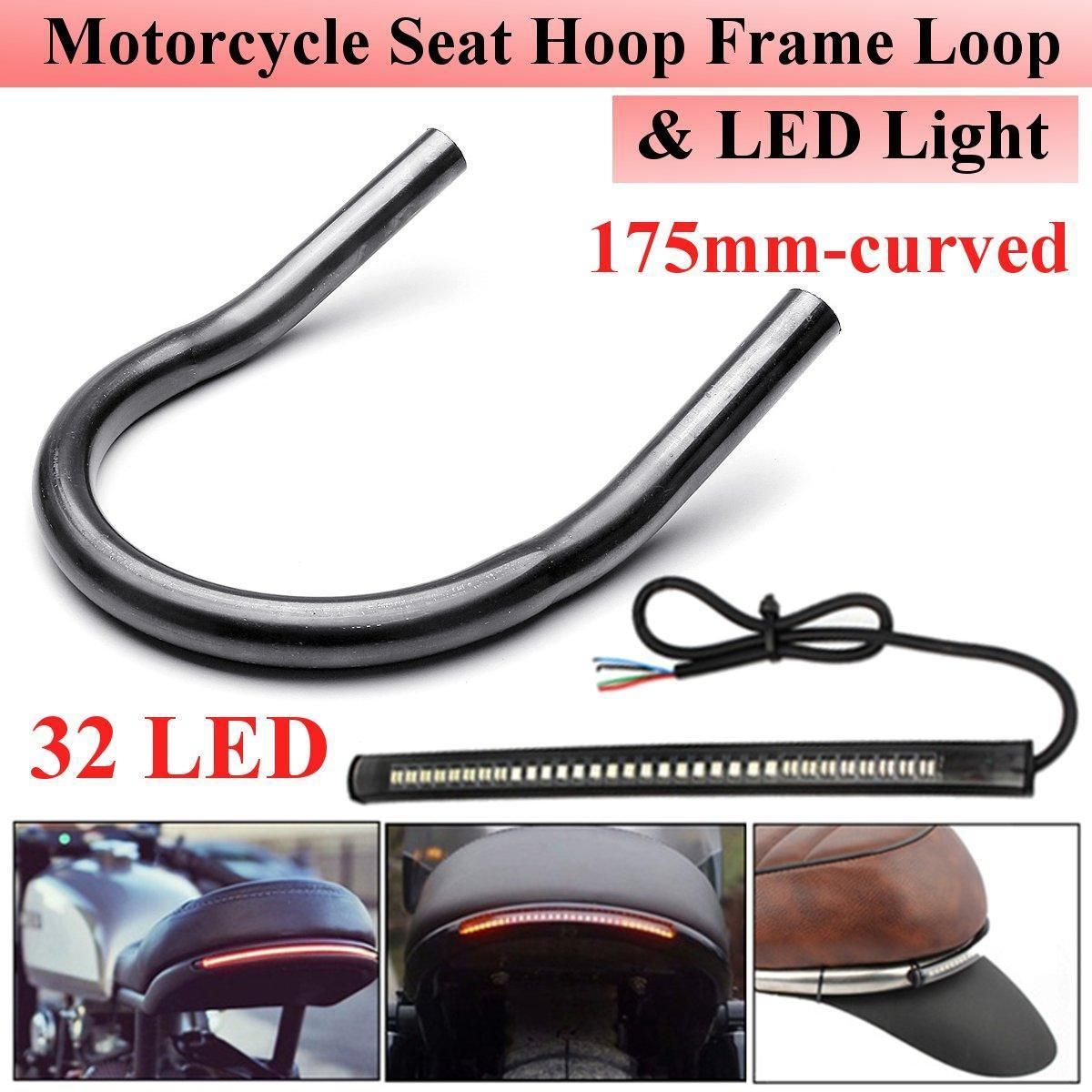 175mm Motorcycle Backseat Rear Seat Hoop Frame w/ Light For Yamaha Suzuki Honda(...)