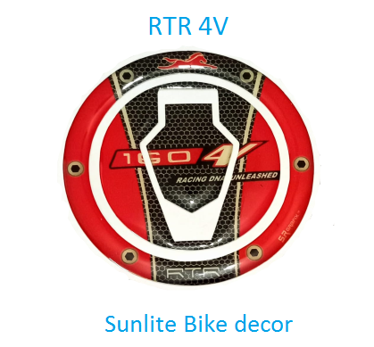Fuel Tank Pad or Lock Cap Pad Sticker for 4V motorcycle.  Red