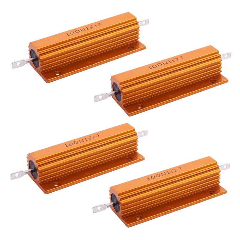 Gold Aluminum Clad Power Resistor Resistance 100W, 1 Ohm 1R