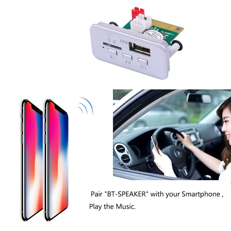 Bluetooth 5.0 Amplifier V5.0 Music Player DIY Wireless Mini MP3 Player Module 12V Car FM Radio Module Support TF USB U Disk Audio