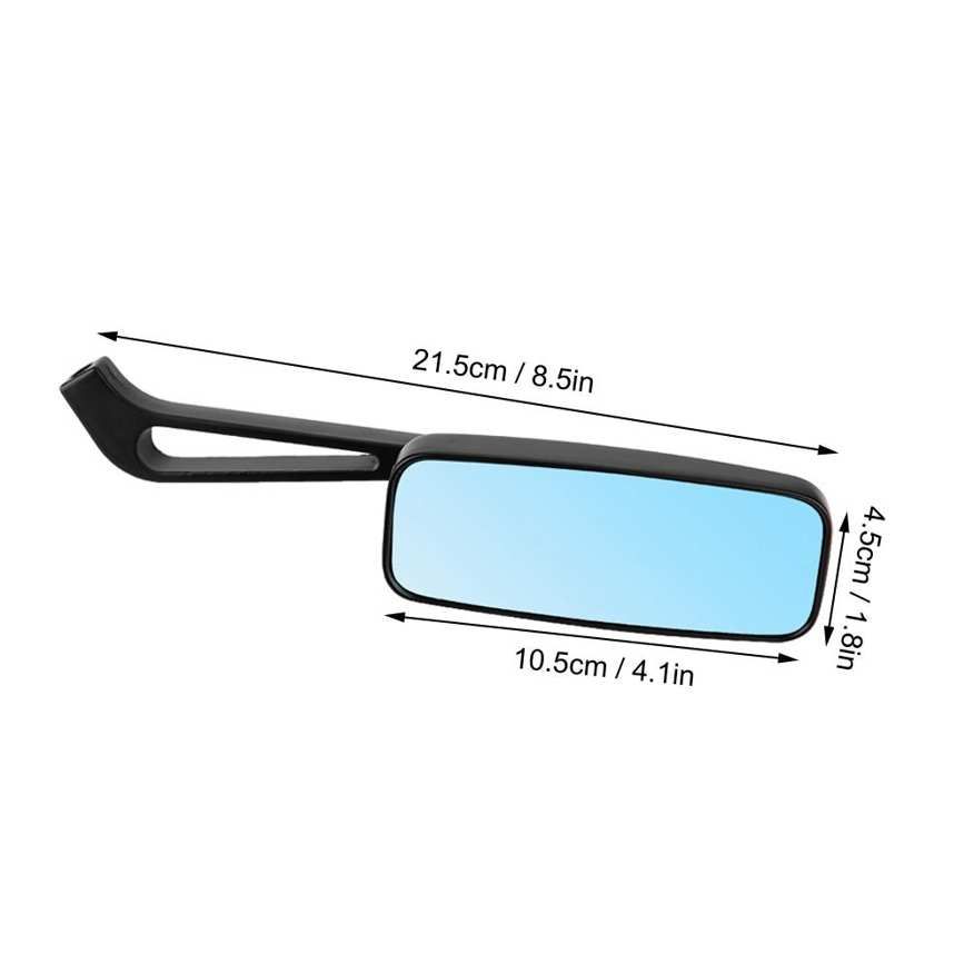 2Pcs Motorcycle Modified Square Rearview Mirror Anti-Dazzling Blue Lens Side Mirrors