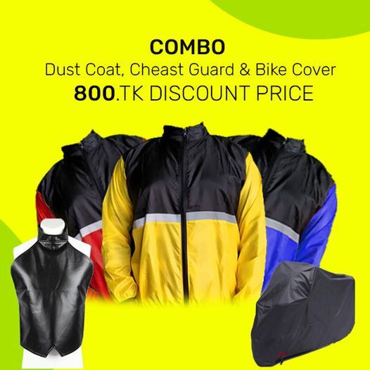 Dust Coat, Cheast Guard, Bike Cover, Combo Offer