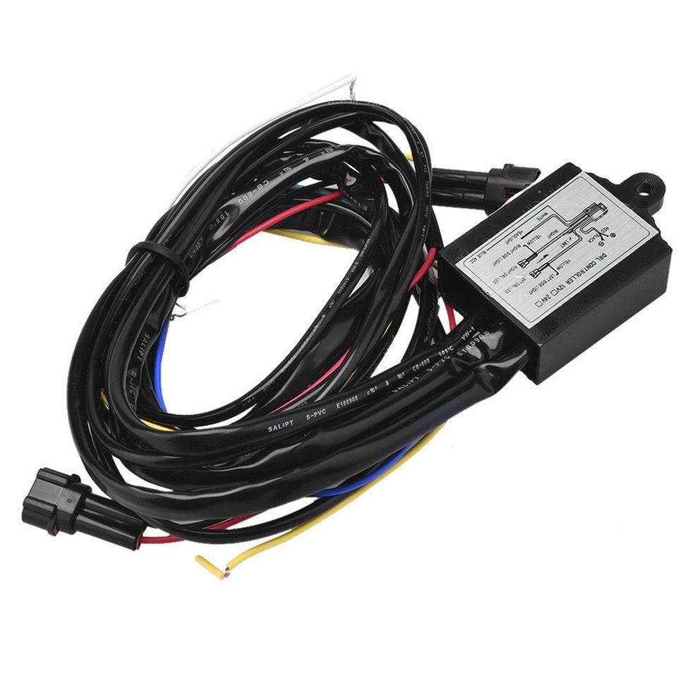 Multifunction Daytime Running LED Light Relay Harness Control On Off Dimmer-multicolor