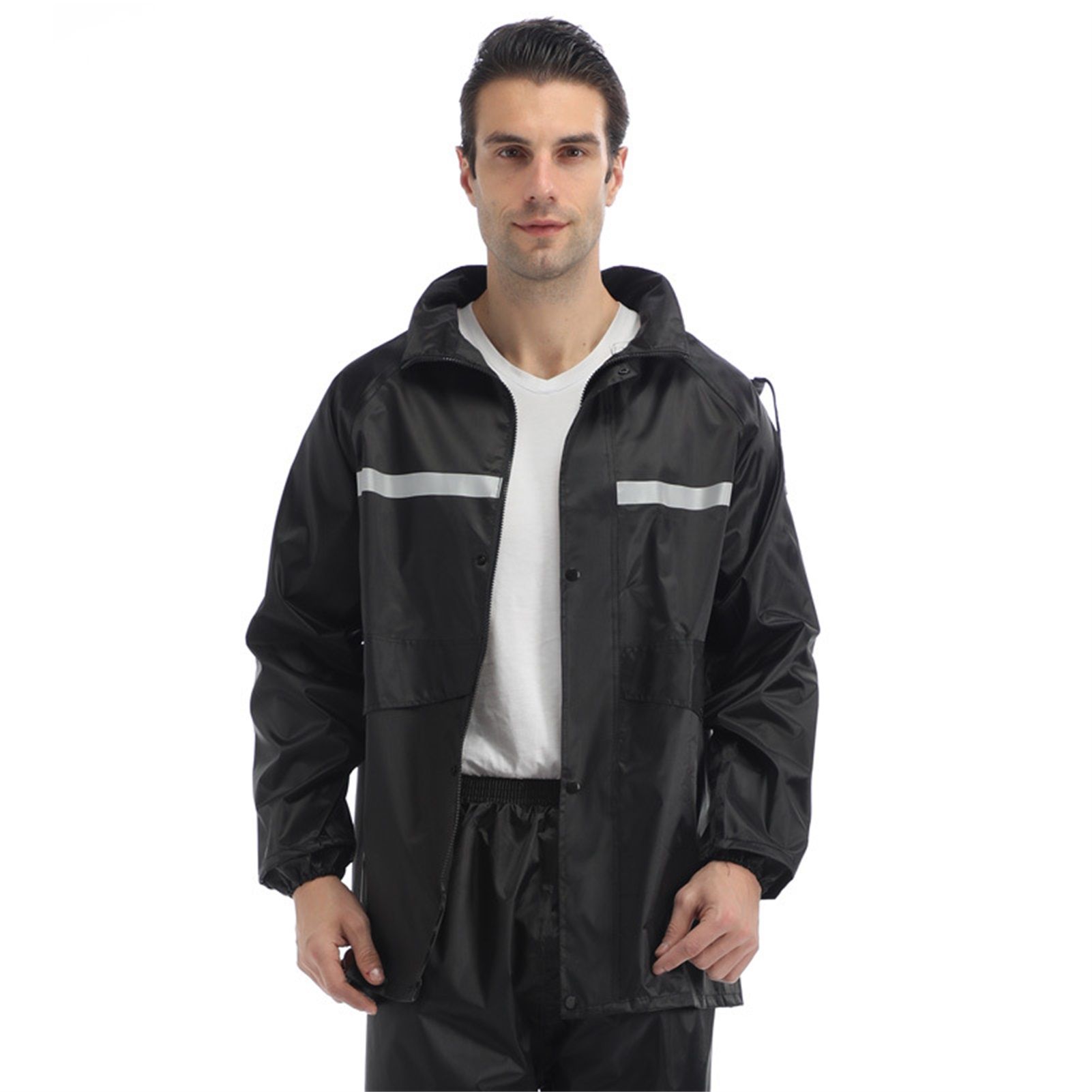 Motorcycle Waterproof Raincoat Jacket Trouser Rain Suits with Reflective Strip for Men Women Outdoor Cycling