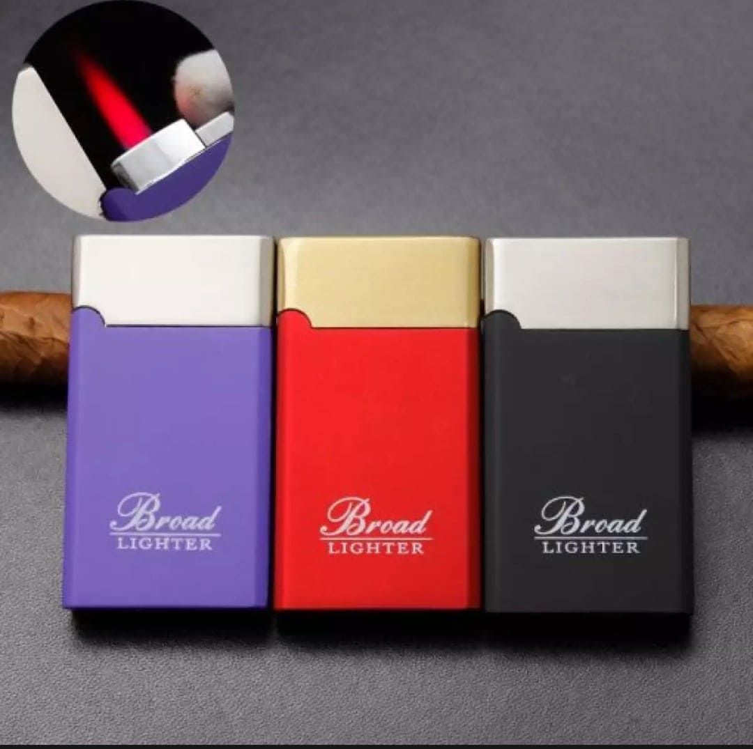 Broad Rafin Metal Gas Lighter Rectangular Shaped Lighter Butane Gas Refillable Lighter Multi Color