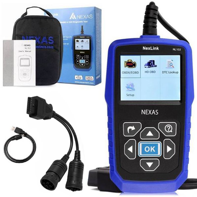 BRADOO- NEXAS 2Set NL102 Heavy Duty Truck & Car HD OBD2 Diagnostic Code Reader with Nl102P Heavy Duty Truck Diagnostic Scanner