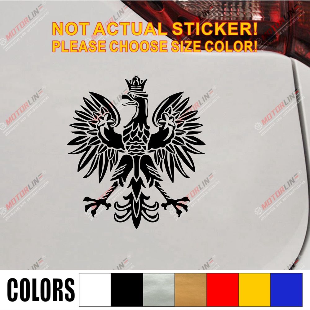 Coat of arms of Poland Eagle Decal Sticker Polski Polska Car Vinyl pick size color die cut  no background