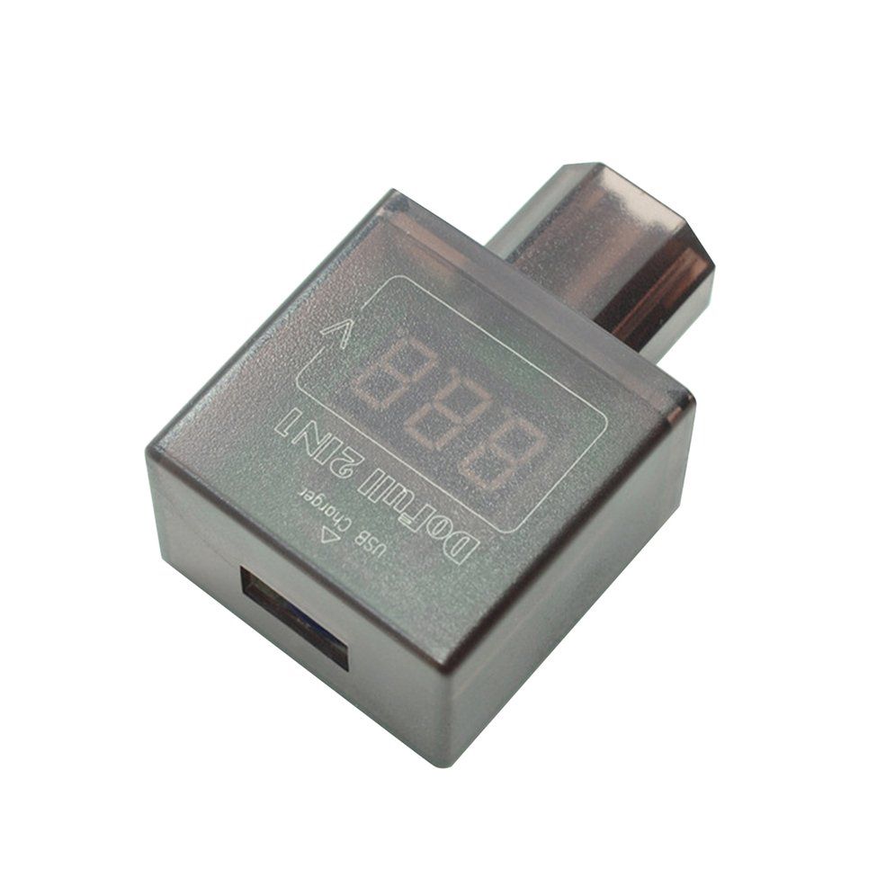 2-in-1 Digital Voltmeter 48V/60V/72V/96V For Electric Car Phone USB Charger-Green