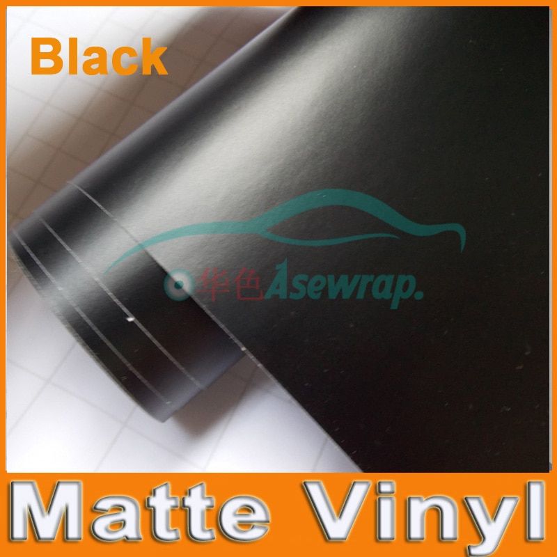 Premium Black Matte Vinyl car Wraps auto Satin Matt Black Foil Car Wrap Film Vehicle Sticker with different size/Roll