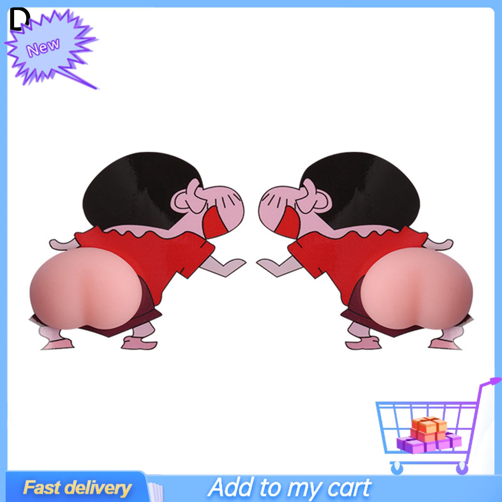2Pcs/Pair Door Bumper Protector High Elasticity Strong Stickiness Soft Silicone Home Door 3D Cartoon Bumper Stickers for Car